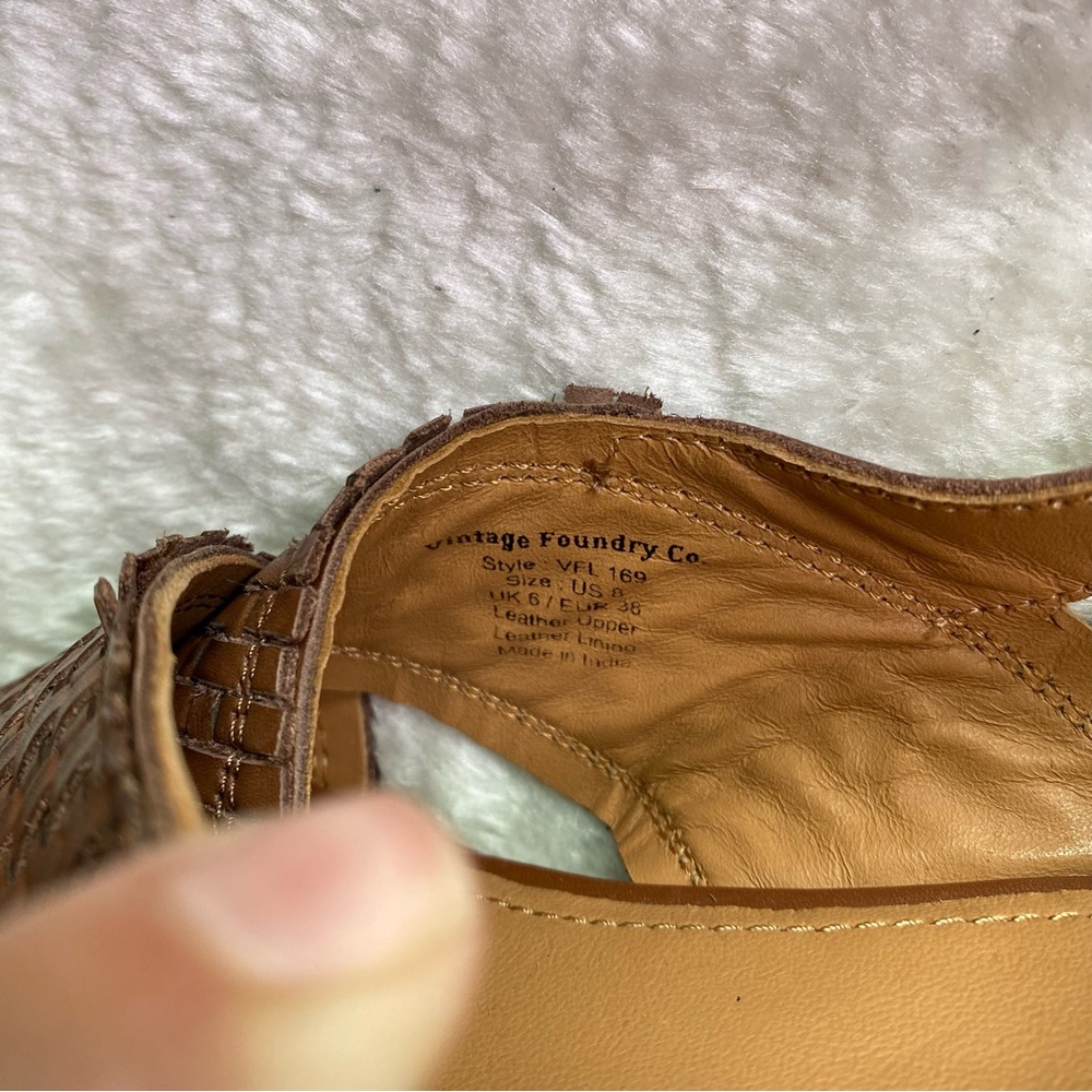 Vintage Foundry Co. Brown Ezra Leather Sandals 8 - Picture 7 of 7